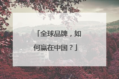 全球品牌，如何赢在中国？