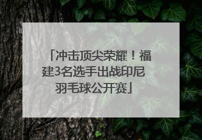 冲击顶尖荣耀！福建3名选手出战印尼羽毛球公开赛