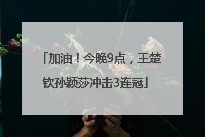 加油！今晚9点，王楚钦孙颖莎冲击3连冠
