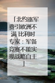 北约涨军费引欧洲不满 比利时专家：军备竞赛不能实现战略自主