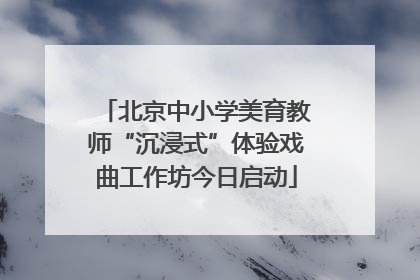 北京中小学美育教师“沉浸式”体验戏曲工作坊今日启动