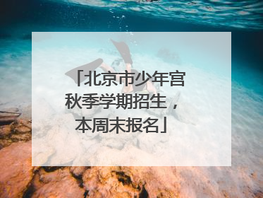 北京市少年宫秋季学期招生，本周末报名