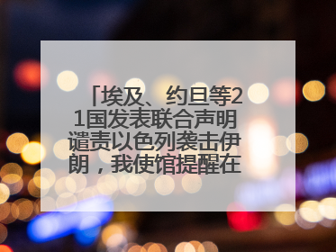 埃及、约旦等21国发表联合声明谴责以色列袭击伊朗，我使馆提醒在以中国公民尽快陆路离境