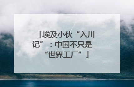 埃及小伙“入川记”：中国不只是“世界工厂”
