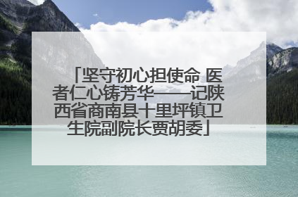坚守初心担使命 医者仁心铸芳华——记陕西省商南县十里坪镇卫生院副院长贾胡委