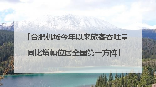 合肥机场今年以来旅客吞吐量同比增幅位居全国第一方阵