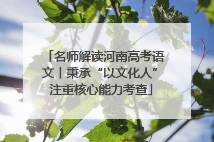 名师解读河南高考语文丨秉承“以文化人” 注重核心能力考查