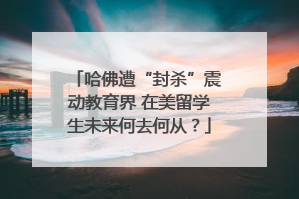 哈佛遭“封杀”震动教育界 在美留学生未来何去何从？