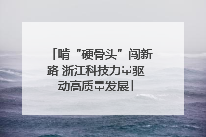 啃“硬骨头”闯新路 浙江科技力量驱动高质量发展