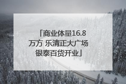 商业体量16.8万方 乐清正大广场银泰百货开业