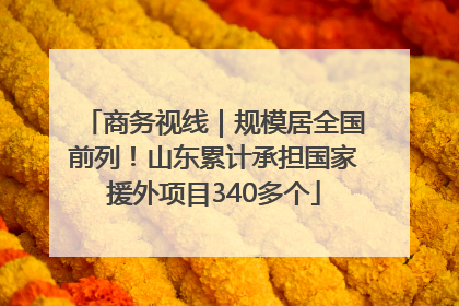 商务视线｜规模居全国前列！山东累计承担国家援外项目340多个