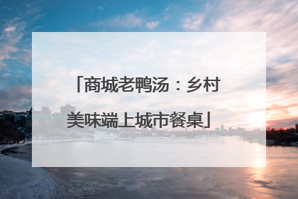 商城老鸭汤：乡村美味端上城市餐桌