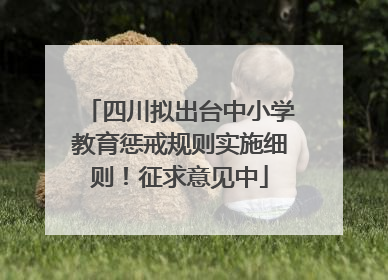 四川拟出台中小学教育惩戒规则实施细则！征求意见中