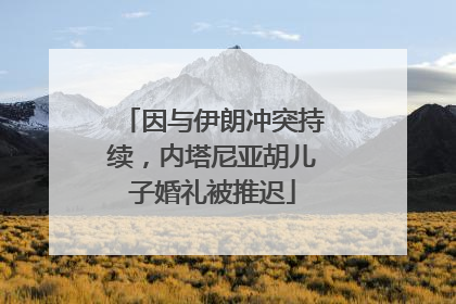 因与伊朗冲突持续，内塔尼亚胡儿子婚礼被推迟