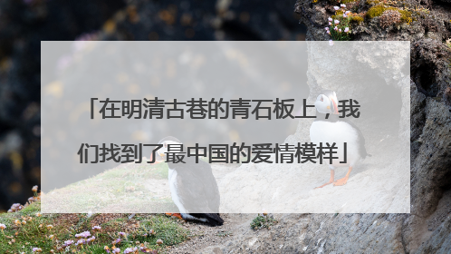 在明清古巷的青石板上，我们找到了最中国的爱情模样