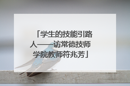 学生的技能引路人——访常德技师学院教师符兆芳