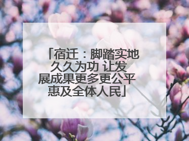宿迁：脚踏实地 久久为功 让发展成果更多更公平惠及全体人民