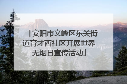 安阳市文峰区东关街道育才西社区开展世界无烟日宣传活动