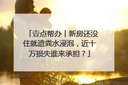 壹点帮办丨新房还没住就遭粪水浸泡，近十万损失谁来承担？