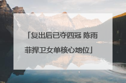 复出后已夺四冠 陈雨菲捍卫女单核心地位