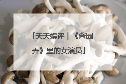 天天娱评｜《酱园弄》里的女演员
