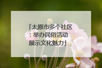太原市多个社区：举办民俗活动 展示文化魅力