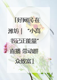 好网民·在潍坊｜“小高书记正能量”直播 带动群众致富