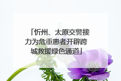 忻州、太原交警接力为危重患者开辟跨城救援绿色通道