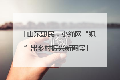 山东惠民：小绳网“织”出乡村振兴新图景
