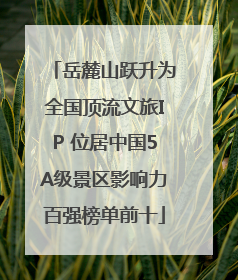 岳麓山跃升为全国顶流文旅IP 位居中国5A级景区影响力百强榜单前十