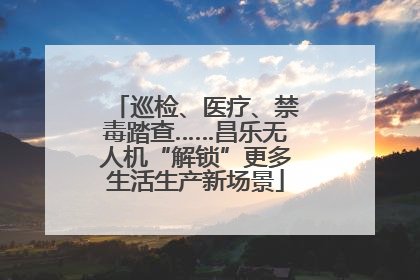 巡检、医疗、禁毒踏查……昌乐无人机“解锁”更多生活生产新场景