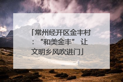 常州经开区金丰村：“和美金丰” 让文明乡风吹进门