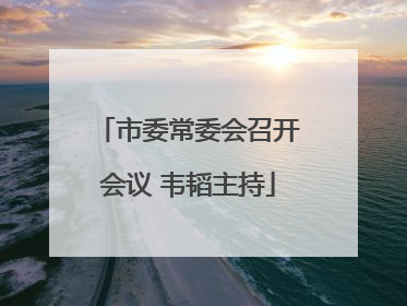 市委常委会召开会议 韦韬主持