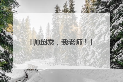 帅蜀黍，我老师！