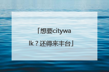 想要citywalk？还得来丰台