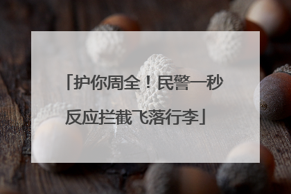 护你周全！民警一秒反应拦截飞落行李