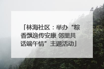 林海社区：举办“粽香飘逸传安康 邻里共话端午情”主题活动