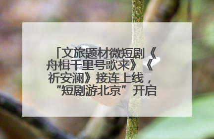 文旅题材微短剧《舟楫千里号歌来》《祈安澜》接连上线，“短剧游北京”开启大运河文化之旅