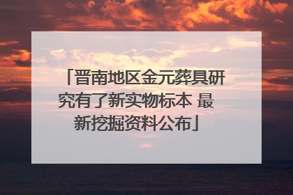 晋南地区金元葬具研究有了新实物标本 最新挖掘资料公布