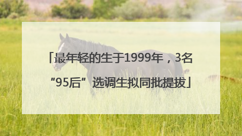 最年轻的生于1999年，3名“95后”选调生拟同批提拔