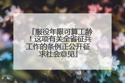 服役年限可算工龄！这项有关全省征兵工作的条例正公开征求社会意见