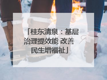 桂东清泉：基层治理提效能 改善民生增福祉