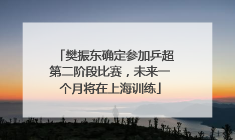 樊振东确定参加乒超第二阶段比赛，未来一个月将在上海训练