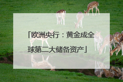欧洲央行：黄金成全球第二大储备资产