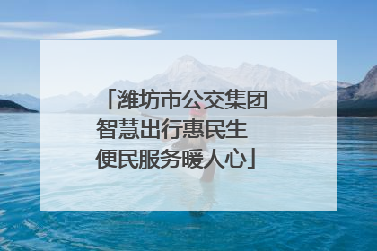 潍坊市公交集团智慧出行惠民生 便民服务暖人心