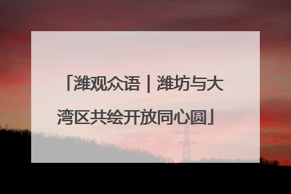 潍观众语｜潍坊与大湾区共绘开放同心圆