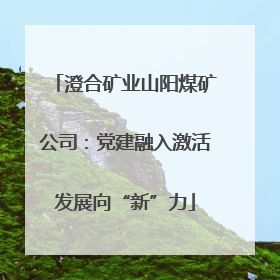 澄合矿业山阳煤矿公司：党建融入激活发展向“新”力