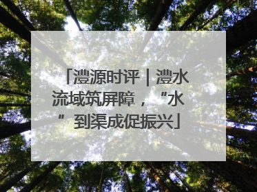 澧源时评｜澧水流域筑屏障，“水”到渠成促振兴