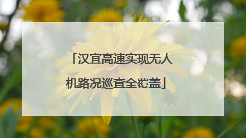 汉宜高速实现无人机路况巡查全覆盖