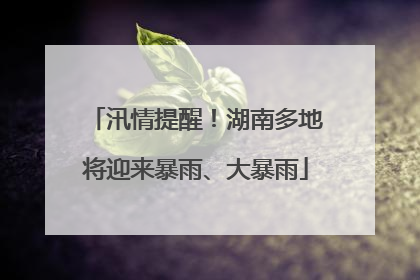 汛情提醒！湖南多地将迎来暴雨、大暴雨